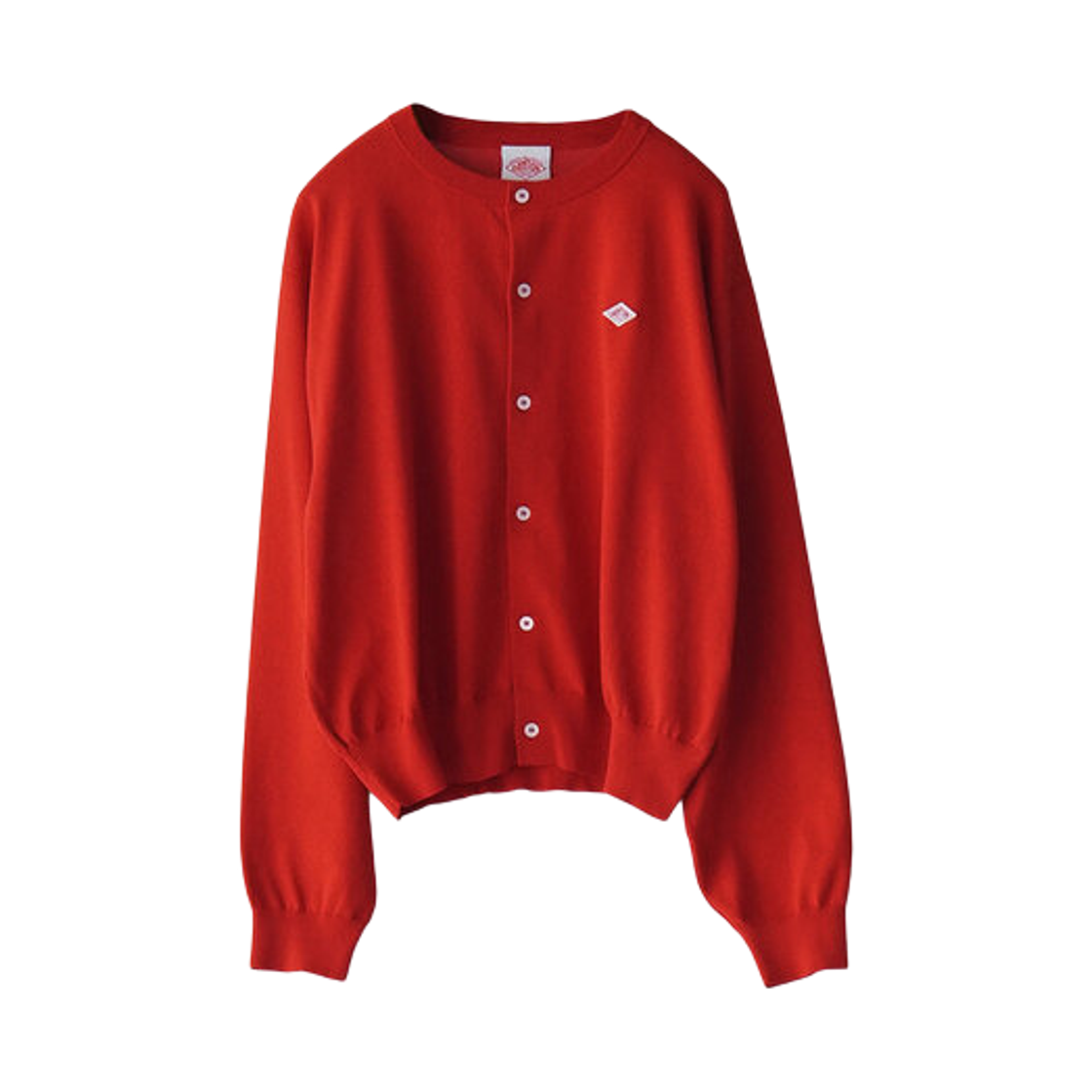 DT-D0137-YSD (W) Danton Jersey Knit Crewneck Cardigan Red