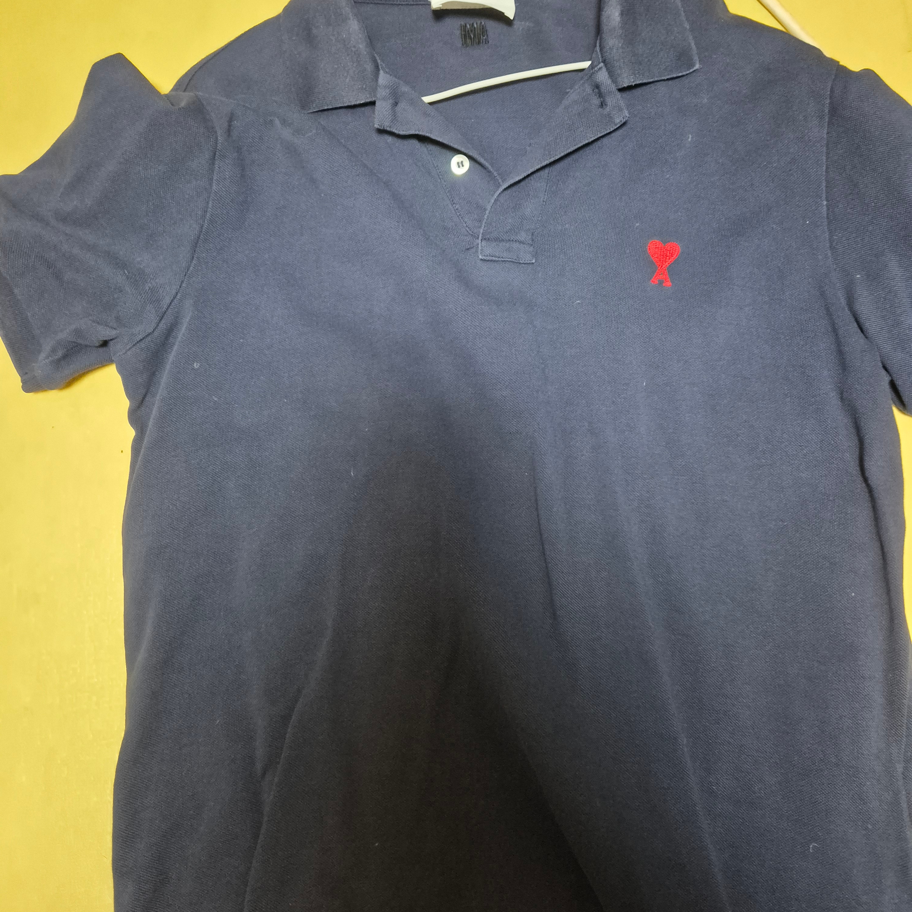 AMI de Coeur Polo Shirt Navy Marine - 21SS 착용 스타일