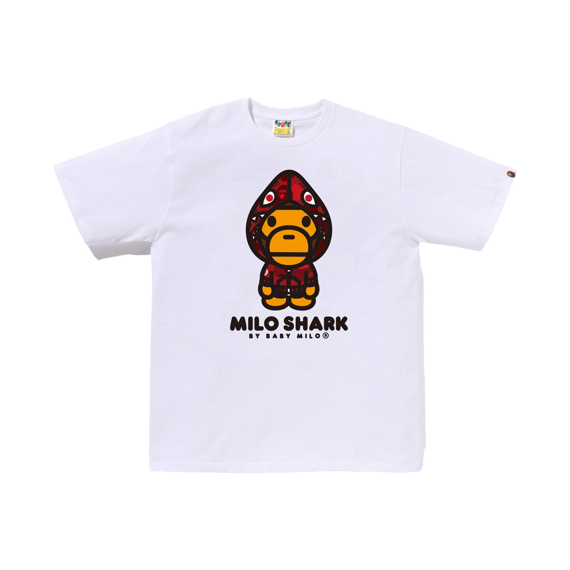 - BAPE Color Camo Milo Shark FZH T-Shirt White Red