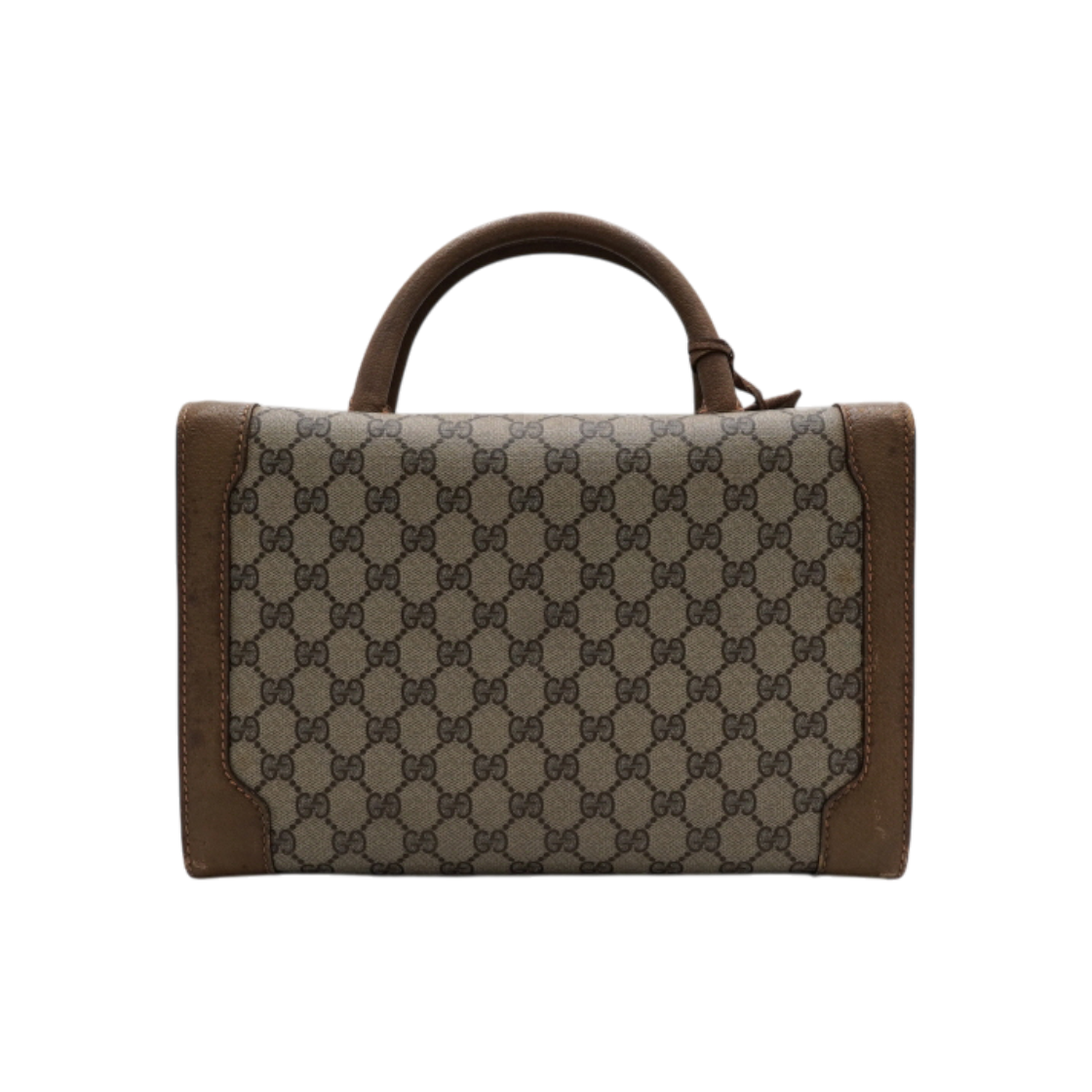 IT4GAU8DBLOO Gucci GG Canvas Leather Vintage Train Cosmetic Tote Bag