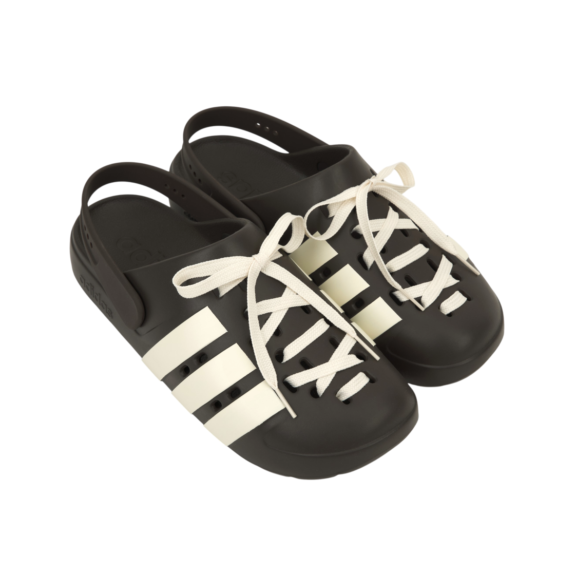 아디다스 스포츠웨어 아딜렛 2.0 클로그 샌들 다크 브라운 원더 화이트(Adidas Sportswear Adilette 2.0 Clog Sandal Dark Brown Wonder White) - 4
