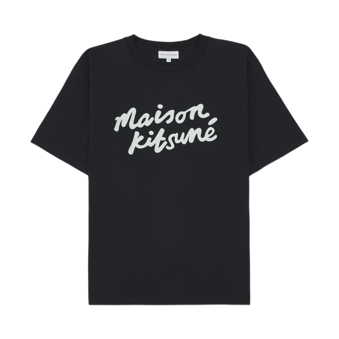 메종 키츠네 핸드라이팅 컴포트 티셔츠 블랙 화이트(Maison Kitsune Handwriting Comfort T-Shirt Black White)