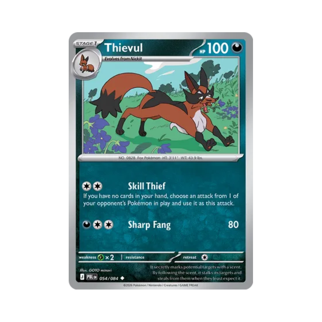 포켓몬 TCG 폭슬라이 U 피치 블랙 (영문판)(Pokemon TCG Thievul U Pitch Black (English Ver.)) - 1