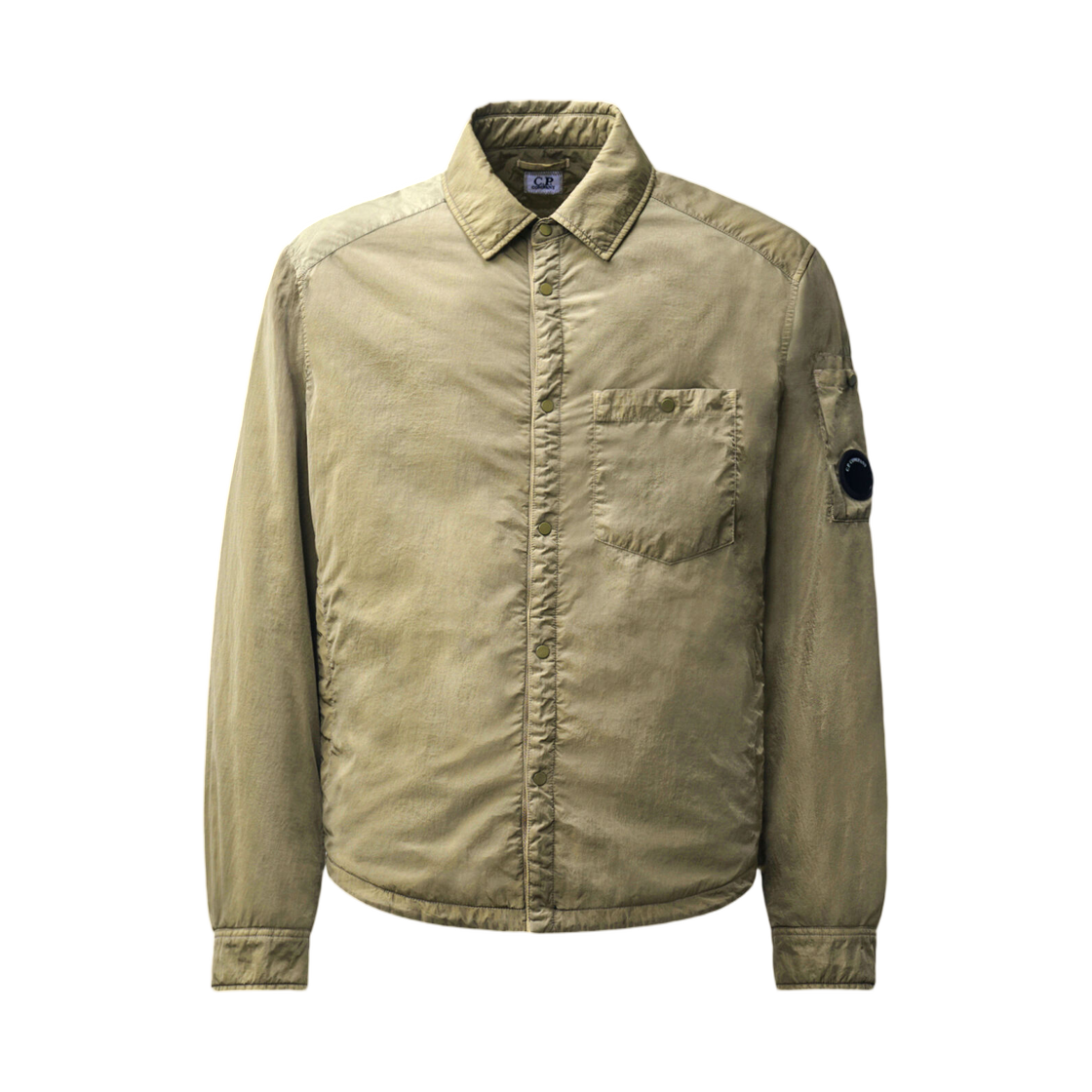 21CMOS023A005904G356 C.P. Company Chrome-R Lens Padded Button Overshirt Fallen Rock Beige - 26FW