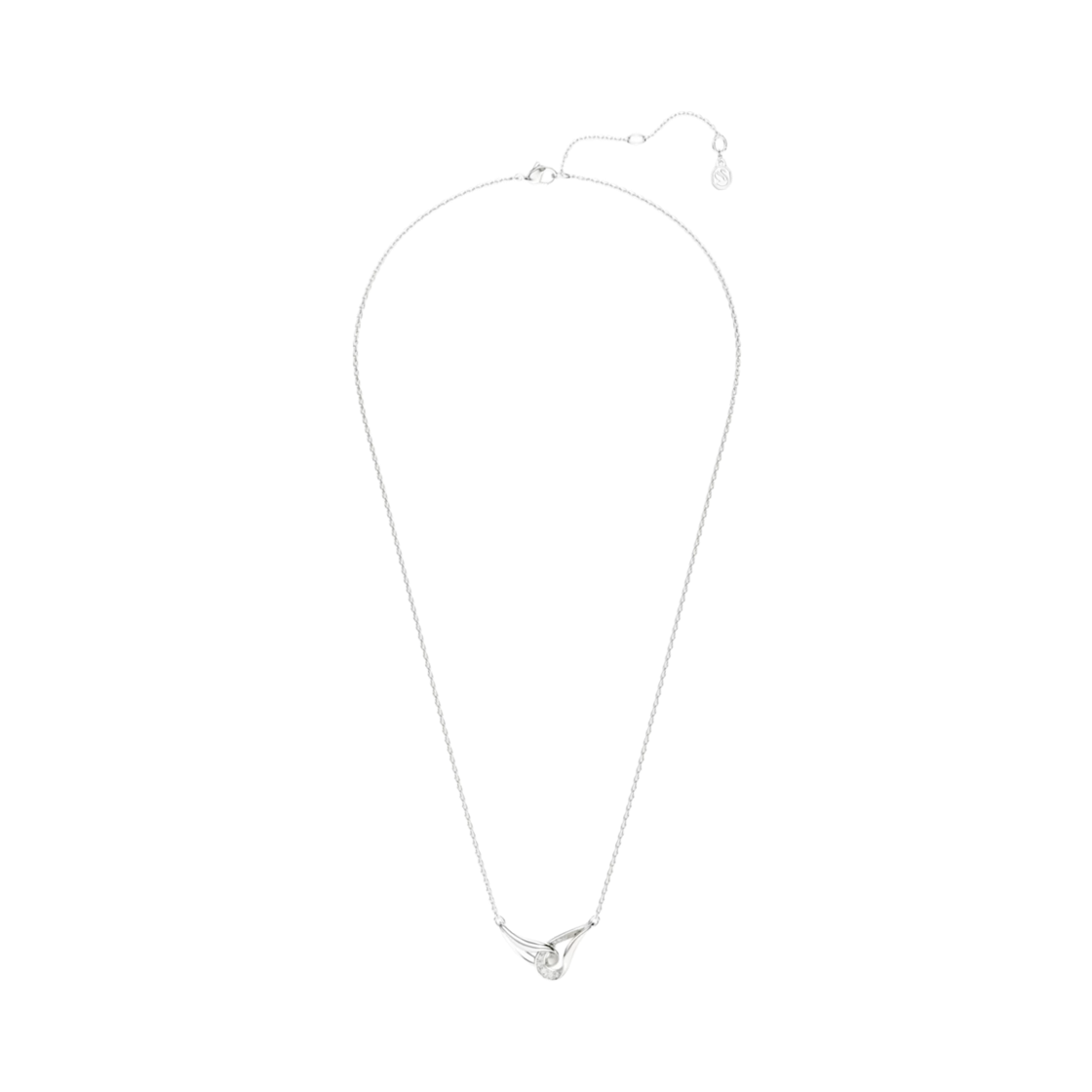 (W) 스와로브스키 클라시카 펜던트 라운드 컷 인터로킹 화이트 스털링 실버((W) Swarovski Classica Pendant Round Cut Interlocking White Sterling Silver) - 2