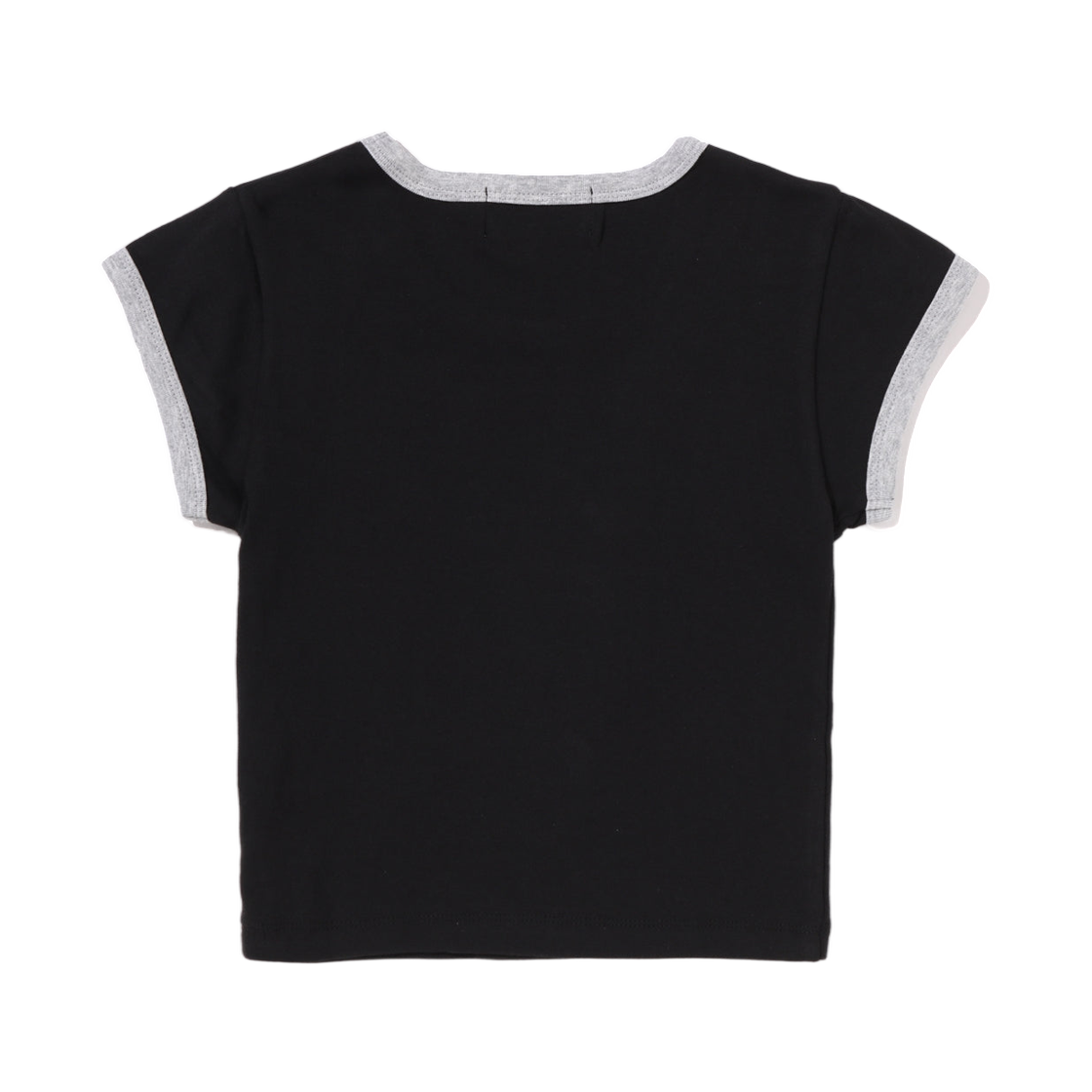 (W) 베이프 에이프 헤드 원 포인트 크롭 티셔츠 블랙((W) BAPE Ape Head One Point Cropped T-Shirt Black) - 2