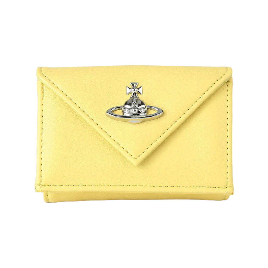 5115002EW-S0026-E402 Vivienne Westwood Envelope Smooth Leather Wallet Neon Yellow