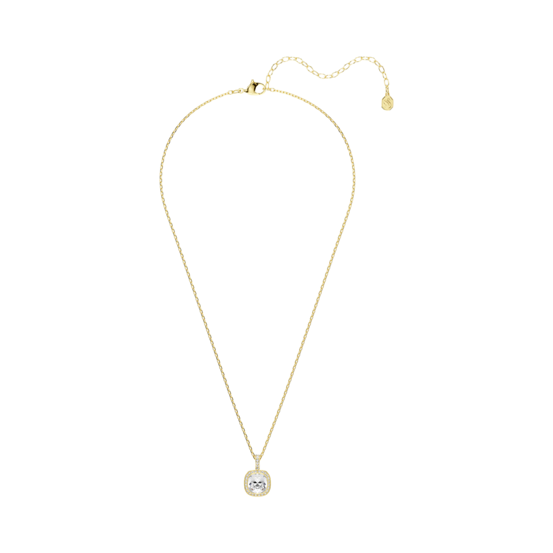 (W) 스와로브스키 우나 엔젤릭 펜던트 쿠션 컷 화이트 18K 골드 피니시((W) Swarovski Una Angelic Pendant Cushion Cut White 18K Gold Finish) - 2