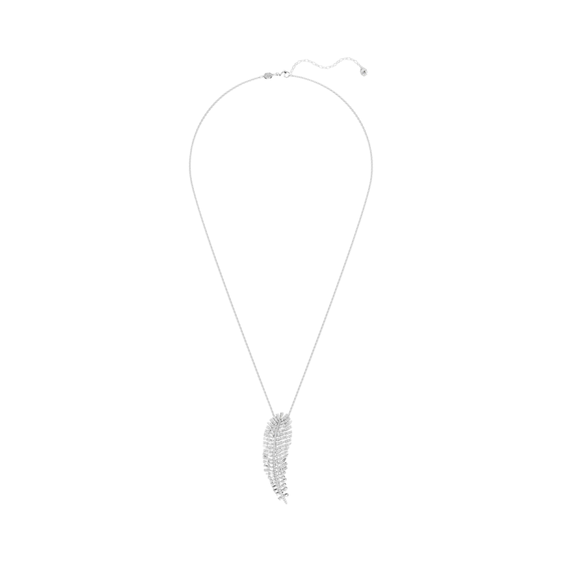 (W) 스와로브스키 비엔나 펜던트 및 브로치 믹스 컷 깃털 화이트 로듐 플래팅((W) Swarovski Vienna Pendant & Brooch Mixed Cut Feather White Rhodium Plated) - 2