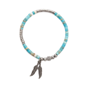 December Ten Turquoise Flat Beads Bracelet