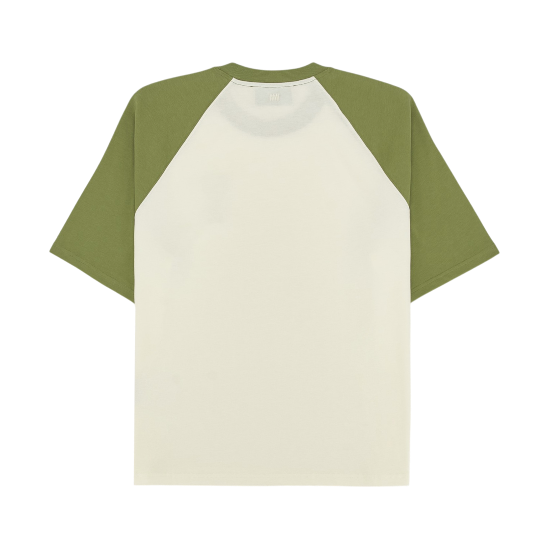 아미 화이트 앤 그린 코튼 아미 드 하트 니트 패치 티셔츠 화이트 크림 마차(AMI White and Green Cotton Ami De Coeur Knitted Patch T-Shirt White Cream Matcha) - 2