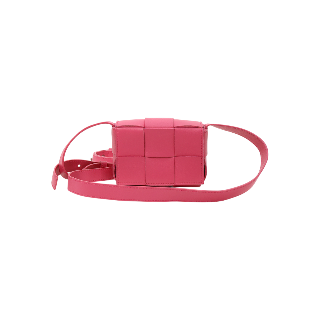IT3ALJLPS3IE Bottega Veneta 666688 Pink Intrecciato Weave Candy Cassette Mini Crossbody Bag