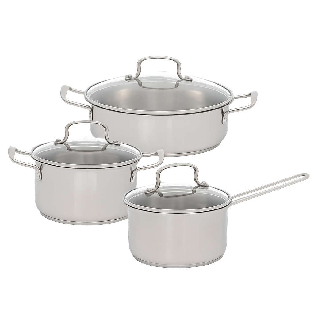 ROSSI024 Rossi Joyello Stainless Steel Pot 3‑Piece Set