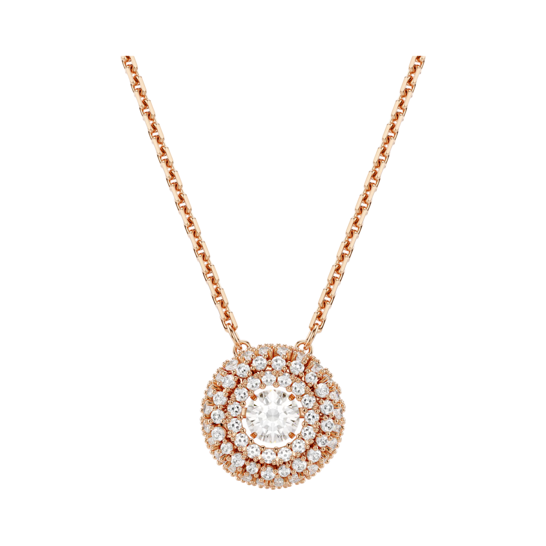 5764190 (W) Swarovski Sublima Pendant Round Cut White 18K Rose Gold Finish