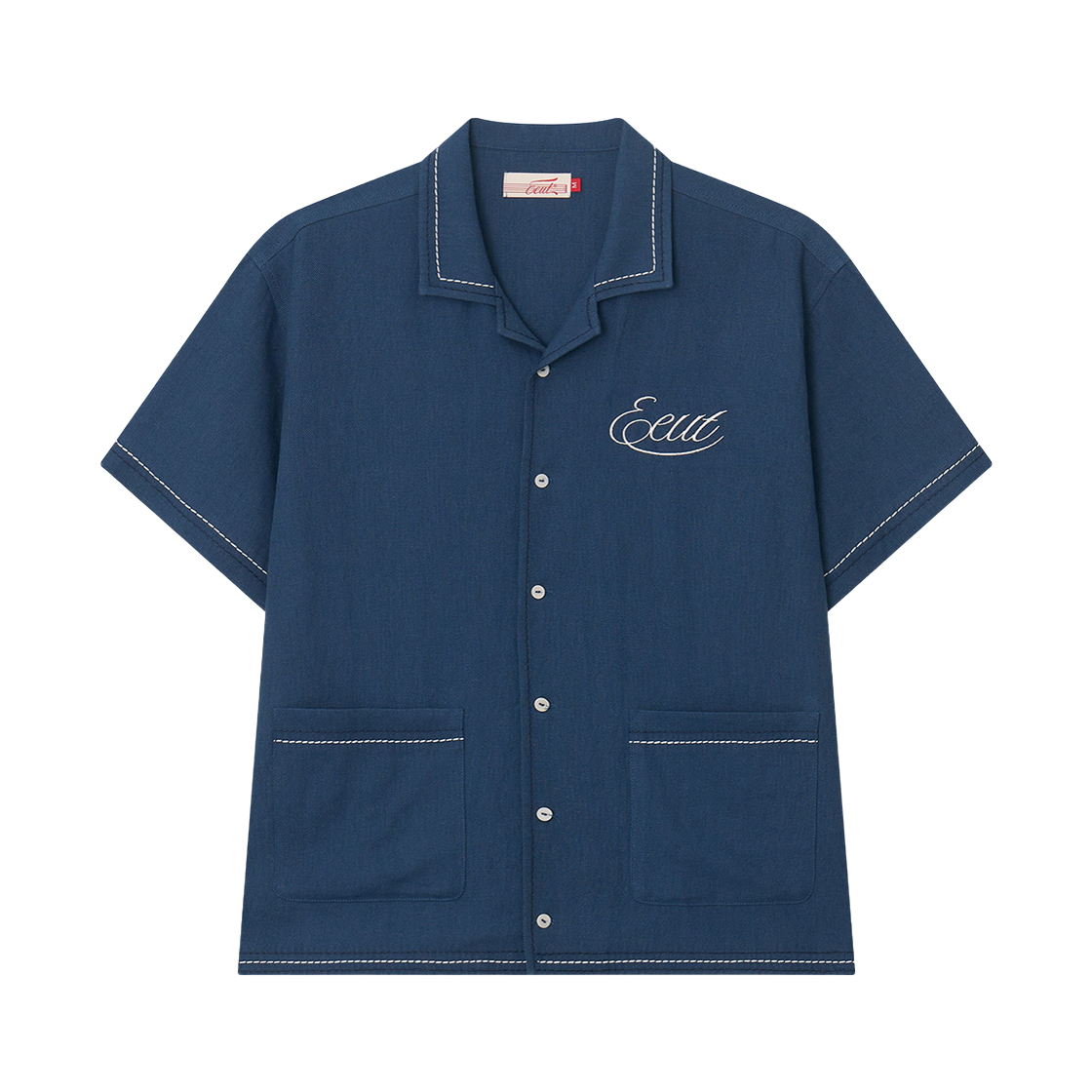 이우트 스티치 린넨 캠프 셔츠 블루(EEUT Stitch Linen Camp Shirt Blue)