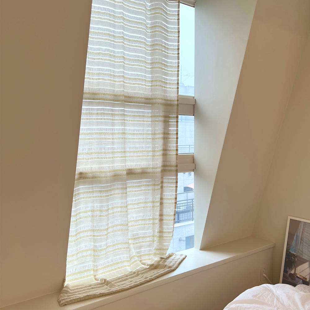 무성화 링클 스트라이프 블라인드 봉집형 커튼 120x230cm(MUSEONGHWA Linkle stripe blind curtain 120x230cm) - 6