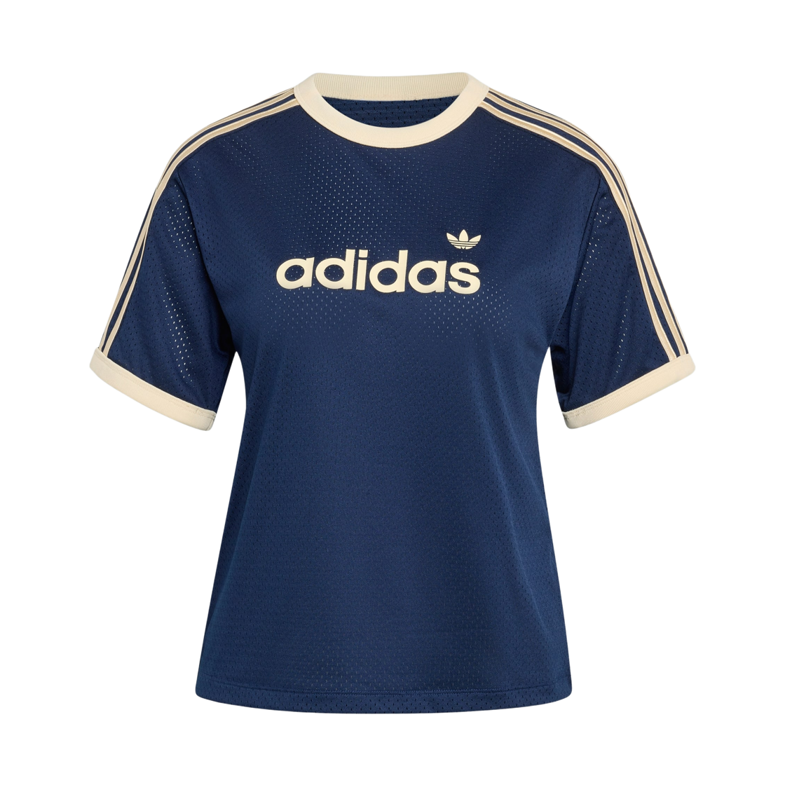 KS9841 (W) Adidas Linear Mesh T-Shirt Night Indigo Warm Vanilla - KR Sizing