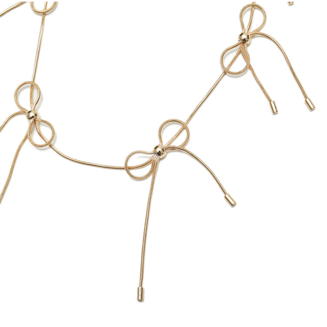 라츠유 리본 봉 체인 네크리스 골드(LOTS YOU Ribbons bon chain necklace Gold) - 2