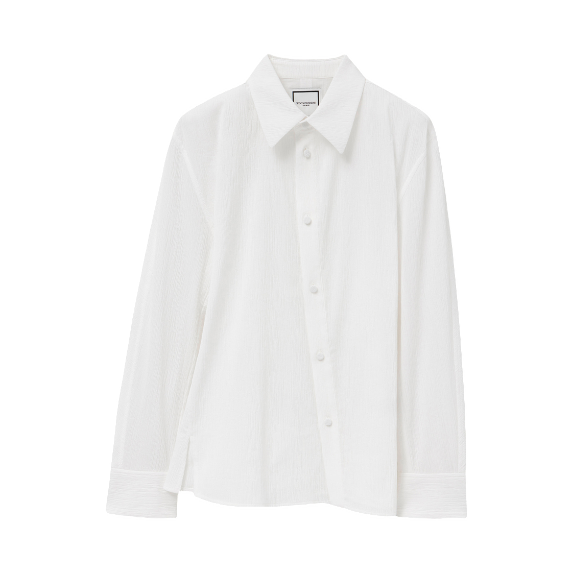 M261SH15867W (W) Wooyoungmi Asymmetric Wrinkled Shirt White - 26SS