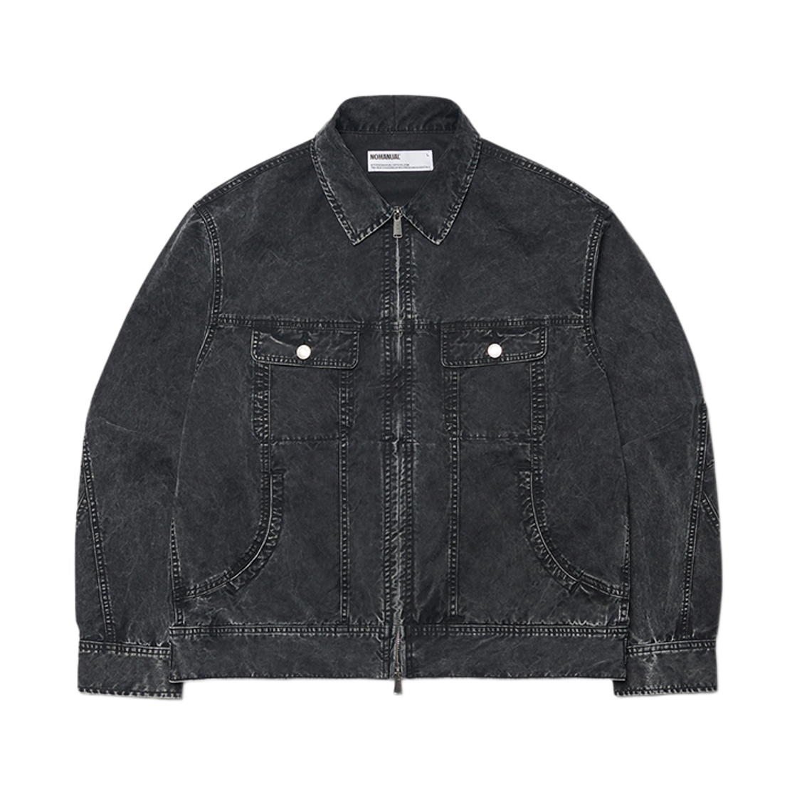 NMWF52JK05WBK NOMANUAL Slash Trucker Jacket Washed Black
