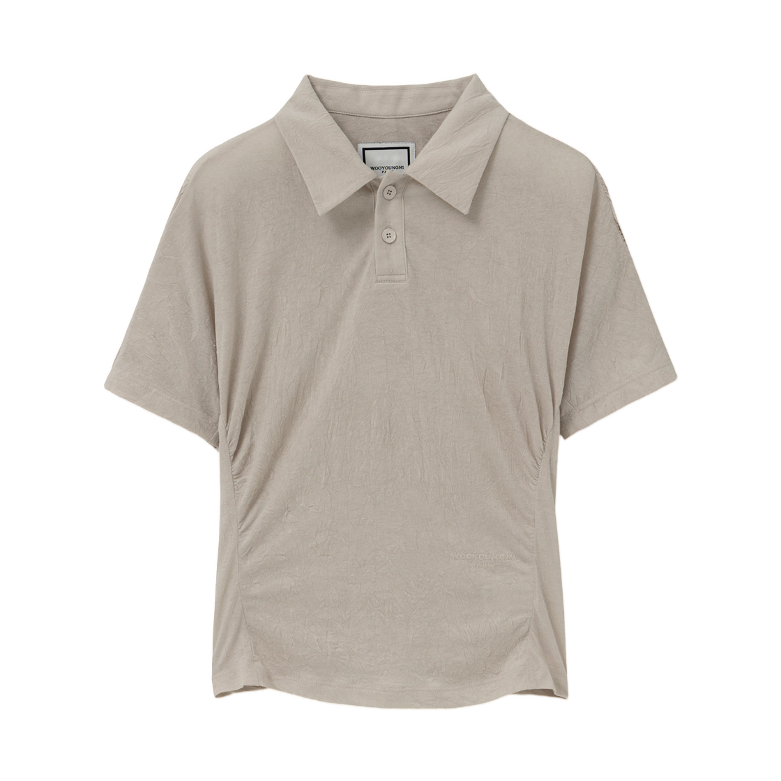 M261TS11752E (W) Wooyoungmi Crinkled Polo T-Shirt Beige - 26SS
