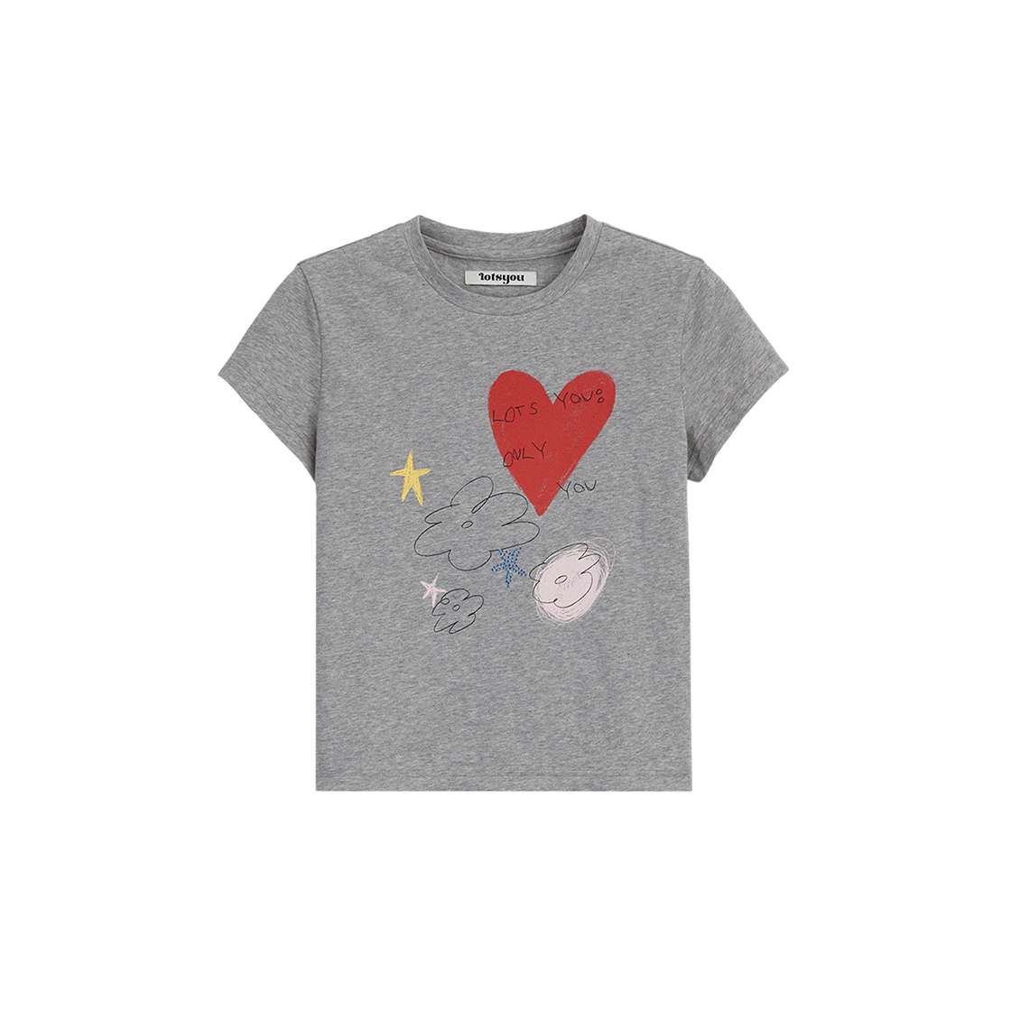 LOTI2SSW001MGY LOTS YOU Only You Tee Melange Gray