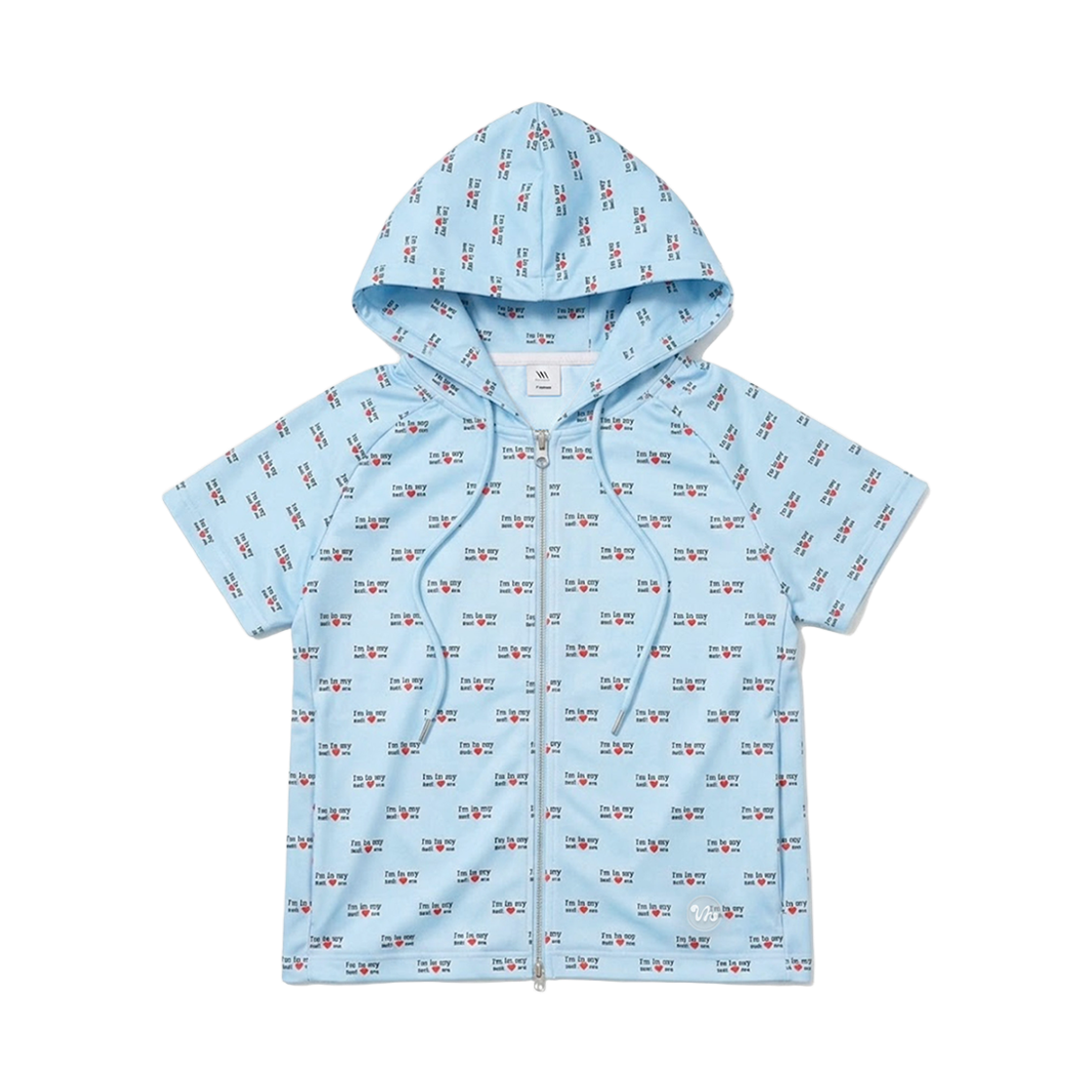 벤힛 셀프 러브 미 후드집업 블루(venhit Self Love Me Short Sleeved Hoodie Zip Up Blue) - 1