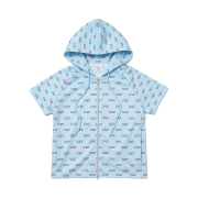 venhit Self Love Me Short Sleeved Hoodie Zip Up Blue