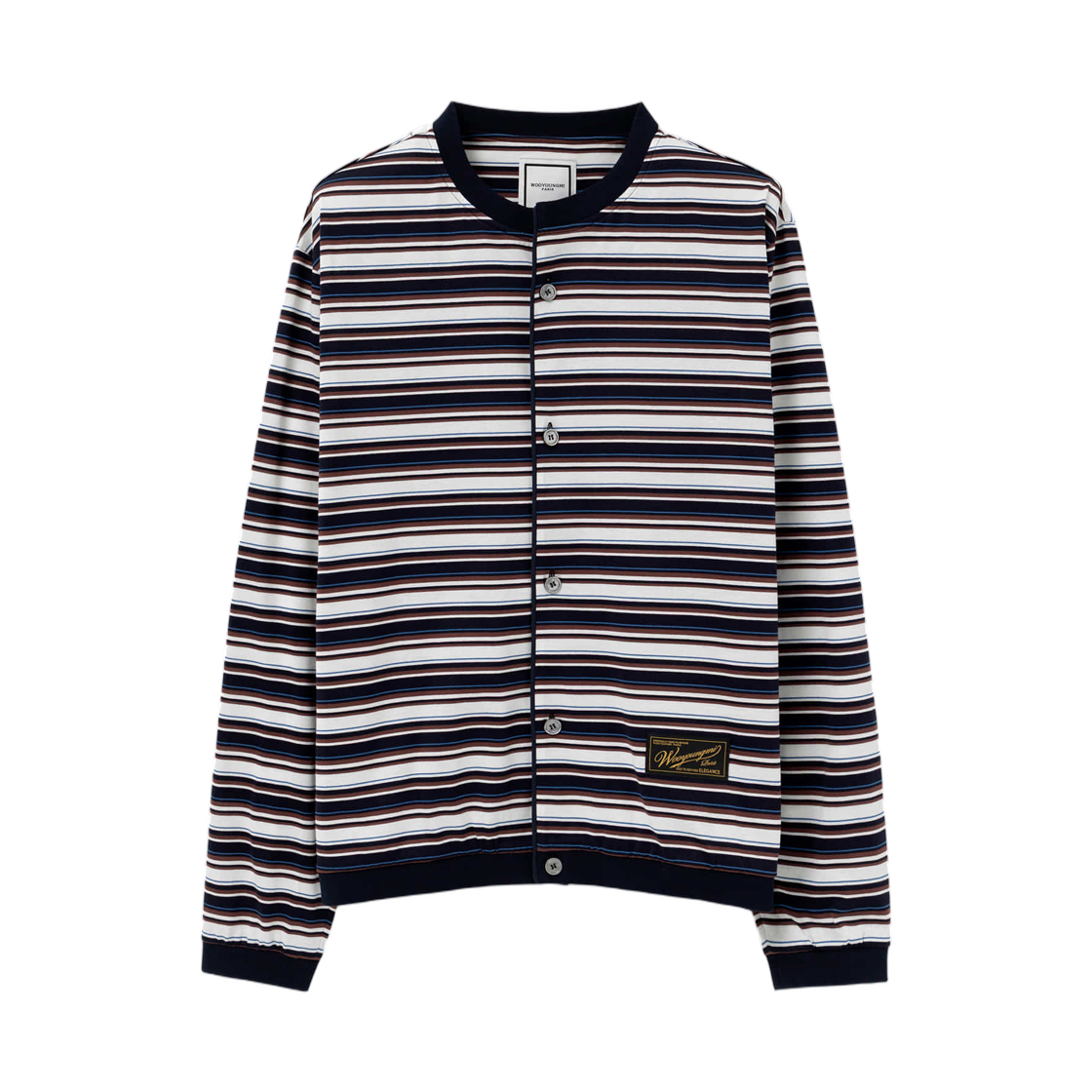 W261TS28737N Wooyoungmi Stripe Cotton Cardigan Navy - 26SS