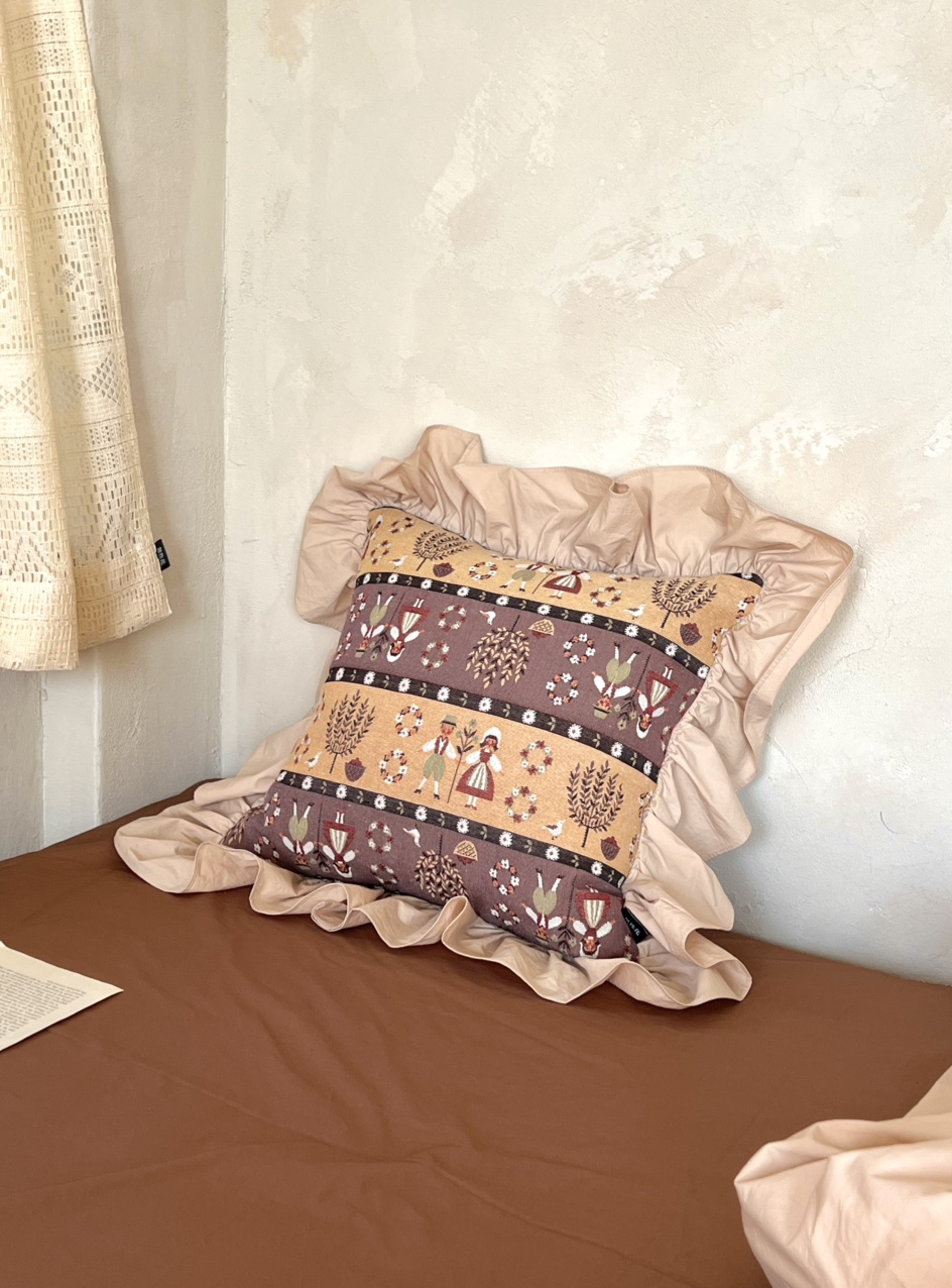 무성화 너티 브리즈 빈티지 프릴 쿠션커버 45x45cm(MUSEONGHWA Nutty Breeze Vintage Frill  Cushion Cover 45x45cm) - 3