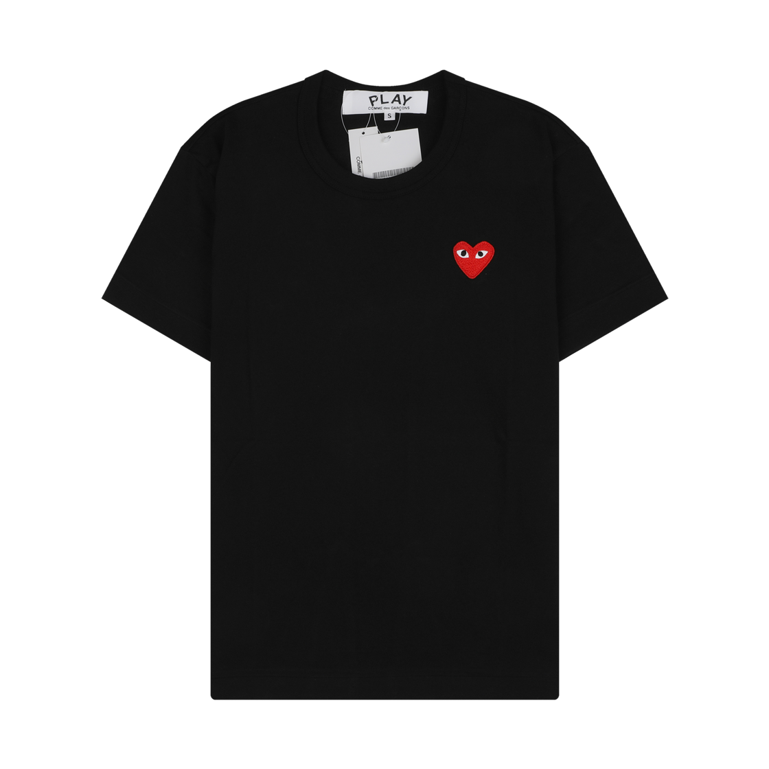 [25% 쿠폰] 플레이 꼼데가르송 레드 하트 티셔츠 블랙([25% 쿠폰] Play Comme des Garcons Red Heart T-Shirt Black) - 1