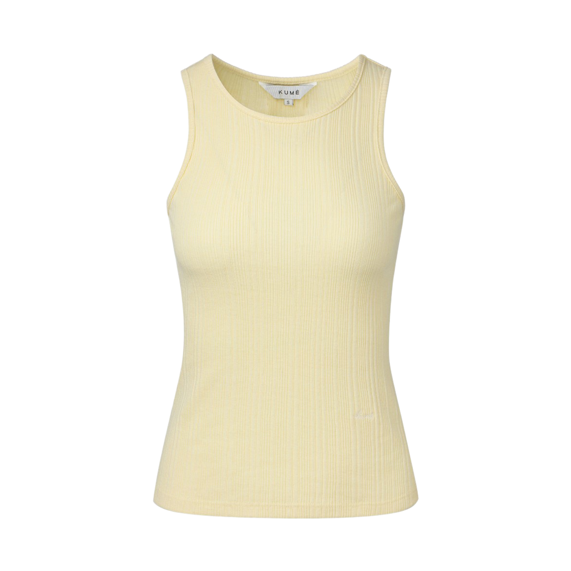 KM-25SS-TS01LYL (W) KUME Essential Basic Tank Top  - Light Yellow