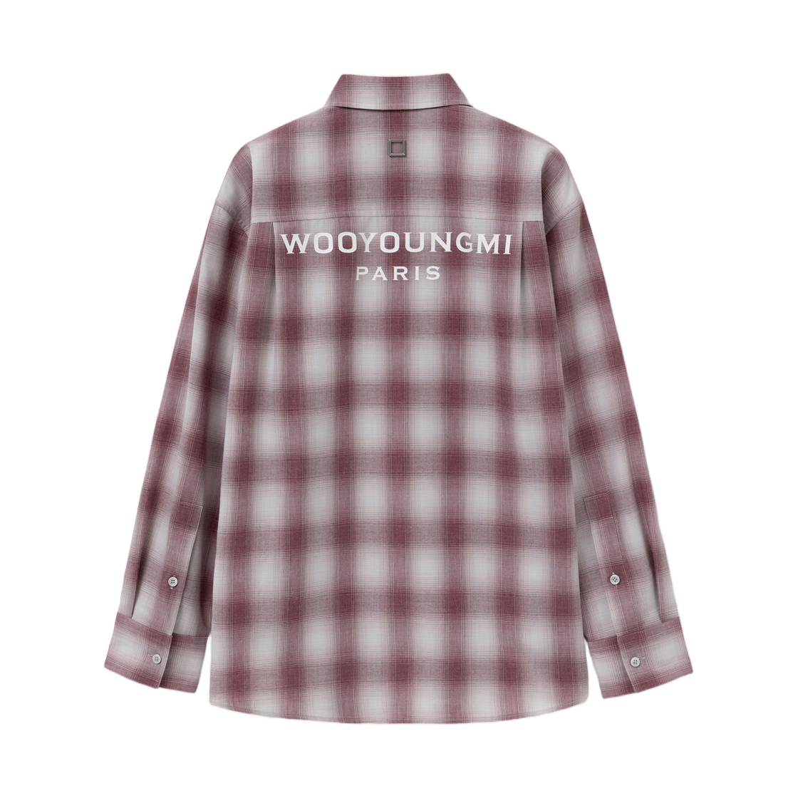 M263SH07842R (W) Wooyoungmi Gradient Check Back Logo Shirt Red - 26FW