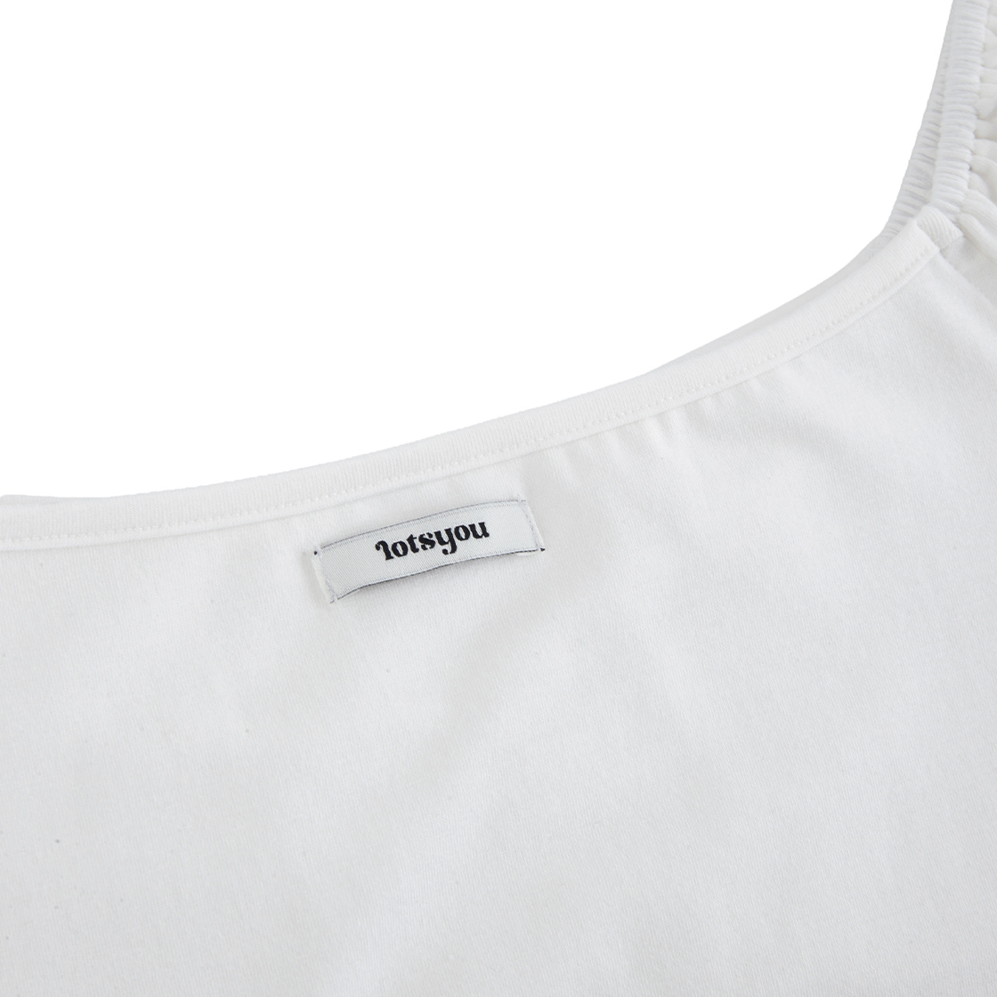 라츠유 엘라 셔링 티셔츠 화이트(LOTS YOU Ella Shrring T-shirt White) - 3