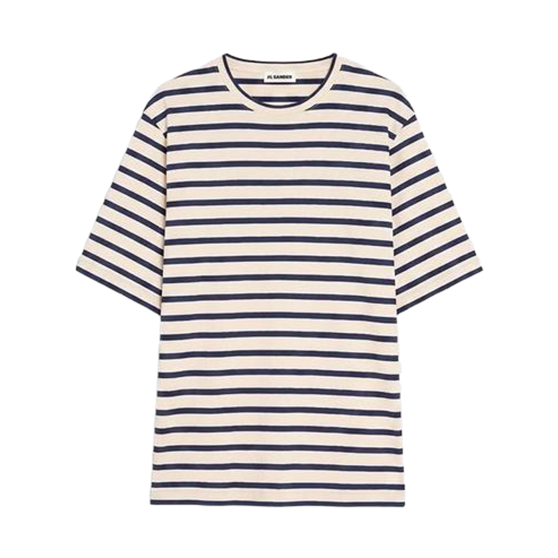 질 샌더 스트라이프 백 로고 티셔츠 내츄럴 네이비(Jil Sander Striped Back Logo T-Shirt Natural Navy)