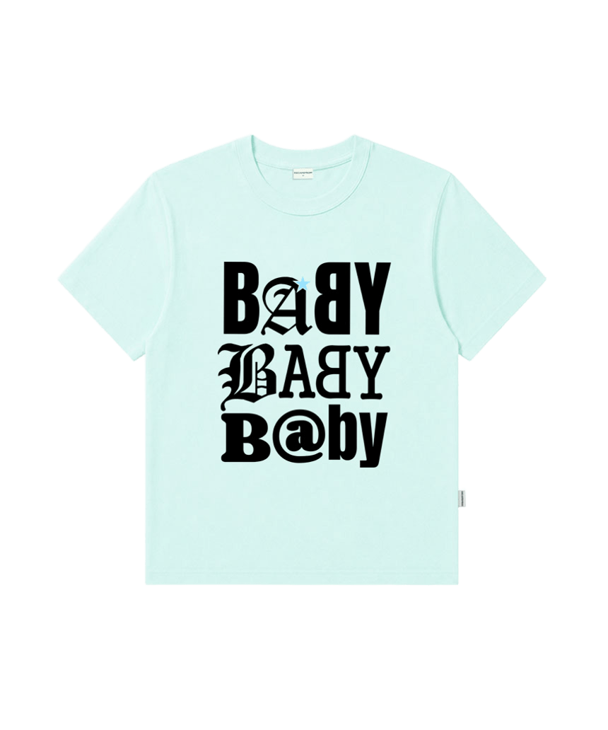 이스케이프프롬 베이비 프린트 오버핏 반팔티 민트(Escapefrom Baby Print Oversized T-Shirt Mint)