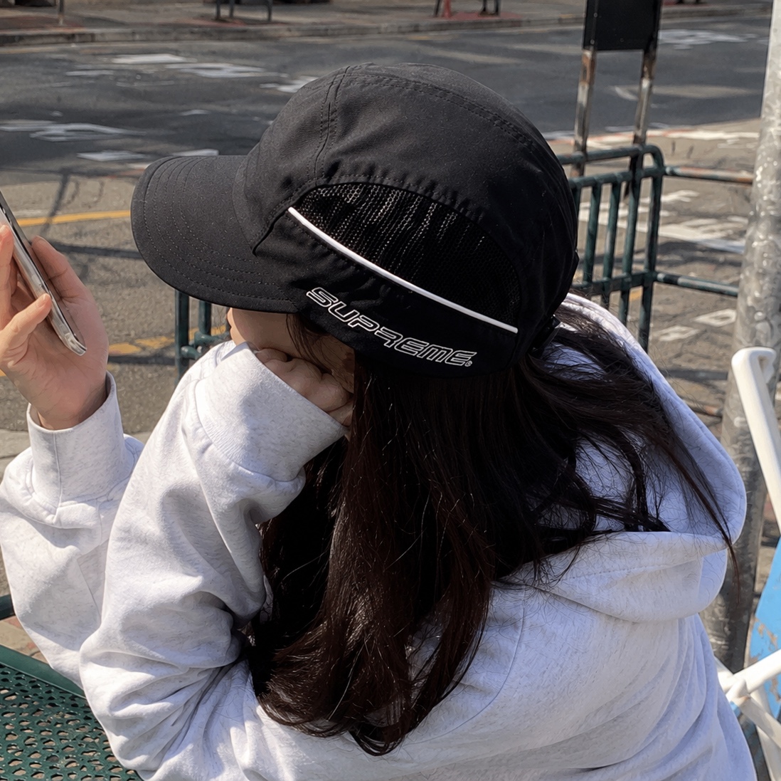 Supreme Side Mesh Piping Camp Cap Black - 26SS 착용 스타일