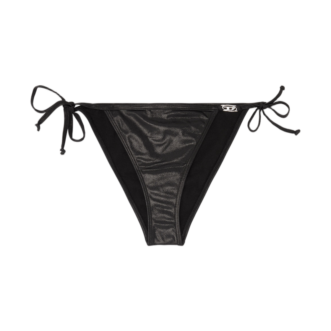 A177740DLCW-9XXA (W) Diesel Side-Tie Bikini Bottoms In Shimmery Fabric Black