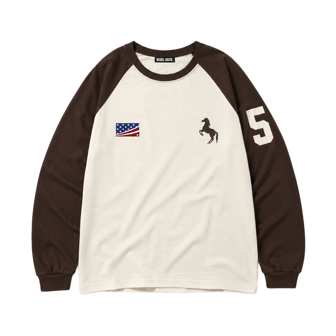 닉켈하우스 동키 나그랑 롱슬리브 브라운(NICKELHOUSE DONKEY RAGLAN LONG SLEEVE BROWN)