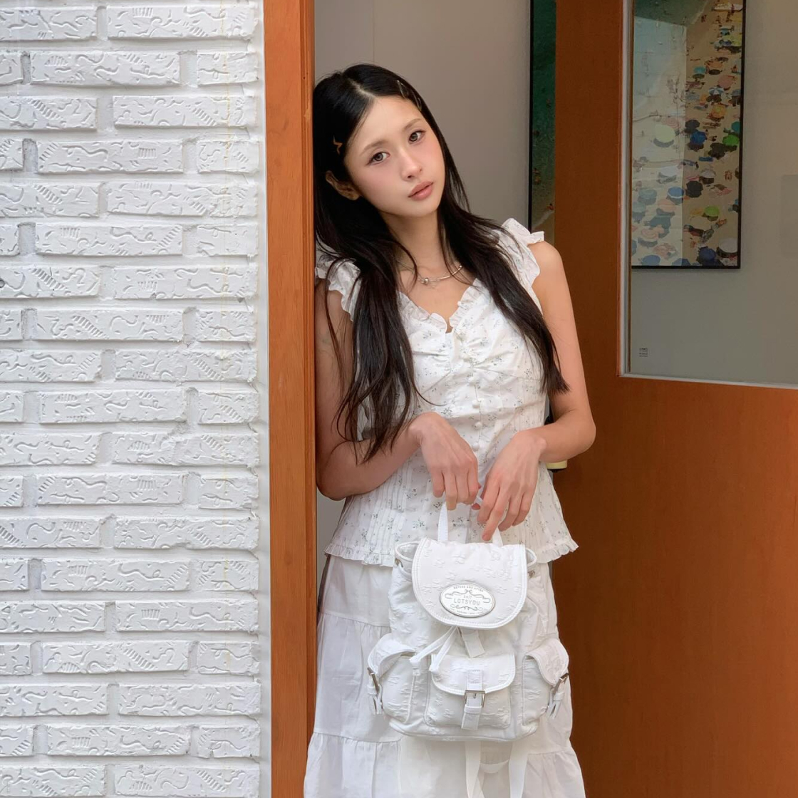 라츠유 노스텔지아 츄비 백팩 화이트(LOTS YOU Nostalgia chubby Backpack White) - 5