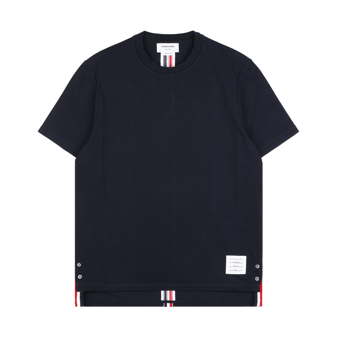 MJS056A 00050 415 [25% 쿠폰] Thom Browne Pique Center Back Stripe Relaxed Fit T-Shirt Navy