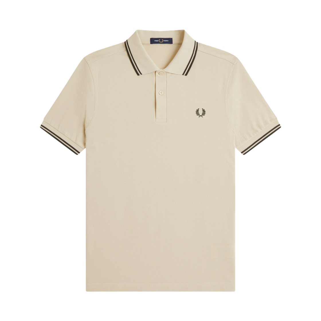 프레드페리 M3600 트윈 팁 프레드페리 셔츠 오트밀 나이트그린(Fred Perry M3600 Twin Tipped Fred Perry Shirt Oatmeal Night Green) - 1