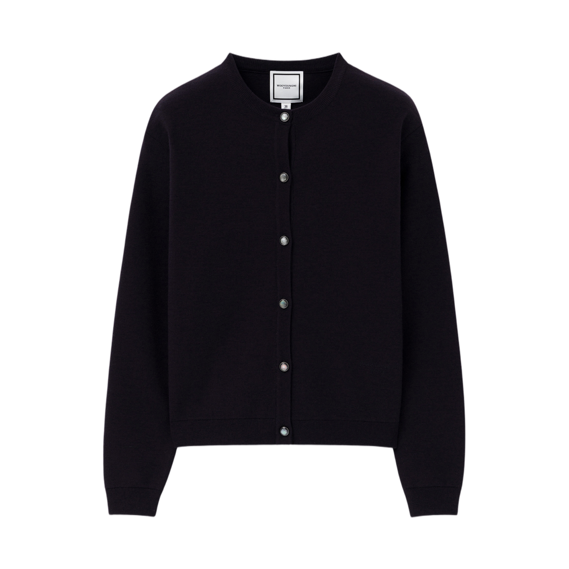 M263KN03543V (W) Wooyoungmi Round Neck Button Cardigan Violet - 26FW