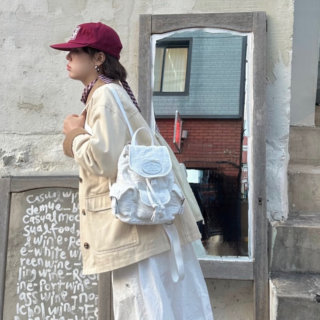 라츠유 노스텔지아 츄비 백팩 화이트(LOTS YOU Nostalgia chubby Backpack White) - 4