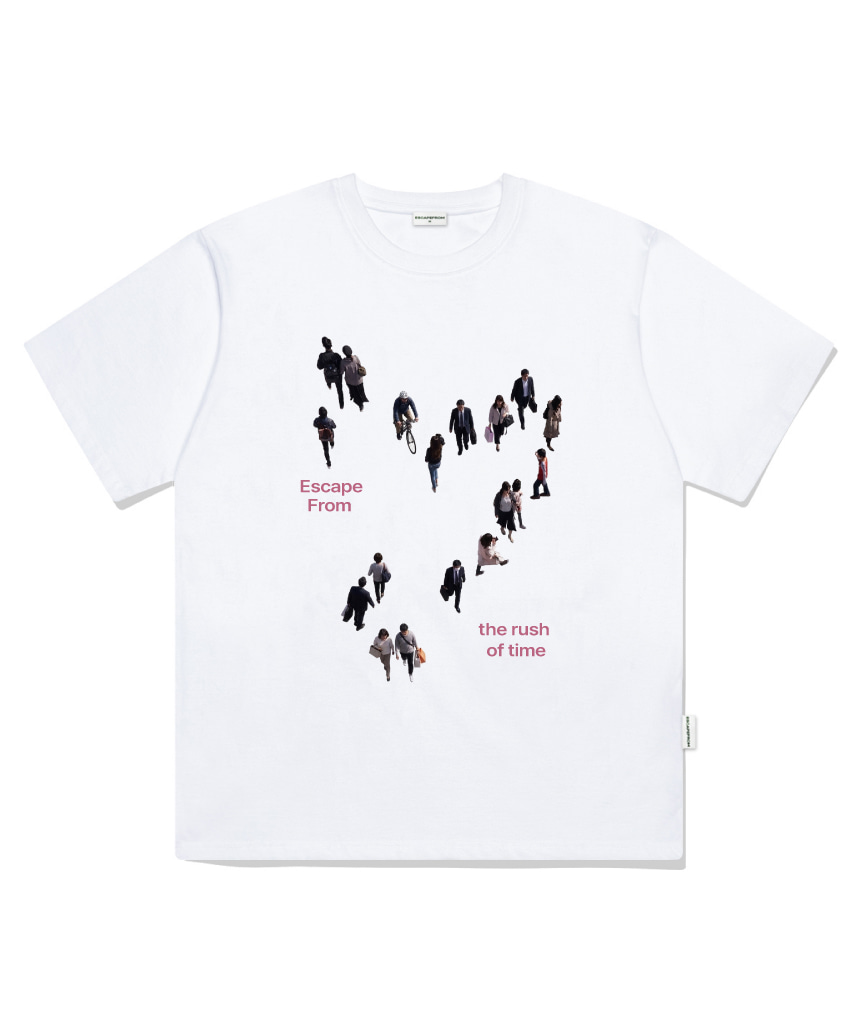 이스케이프프롬 러쉬 오브 타임 프린트 오버핏 반팔티 그레이(Escapefrom Rush of Time Print Oversized T-Shirt Gray) - 3
