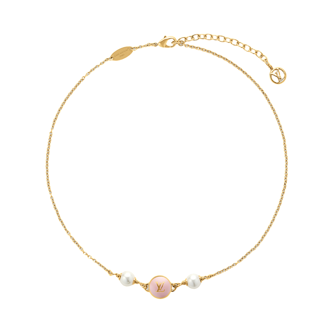 M04159 (W) Louis Vuitton LV Pearly Confetti Necklace Gold