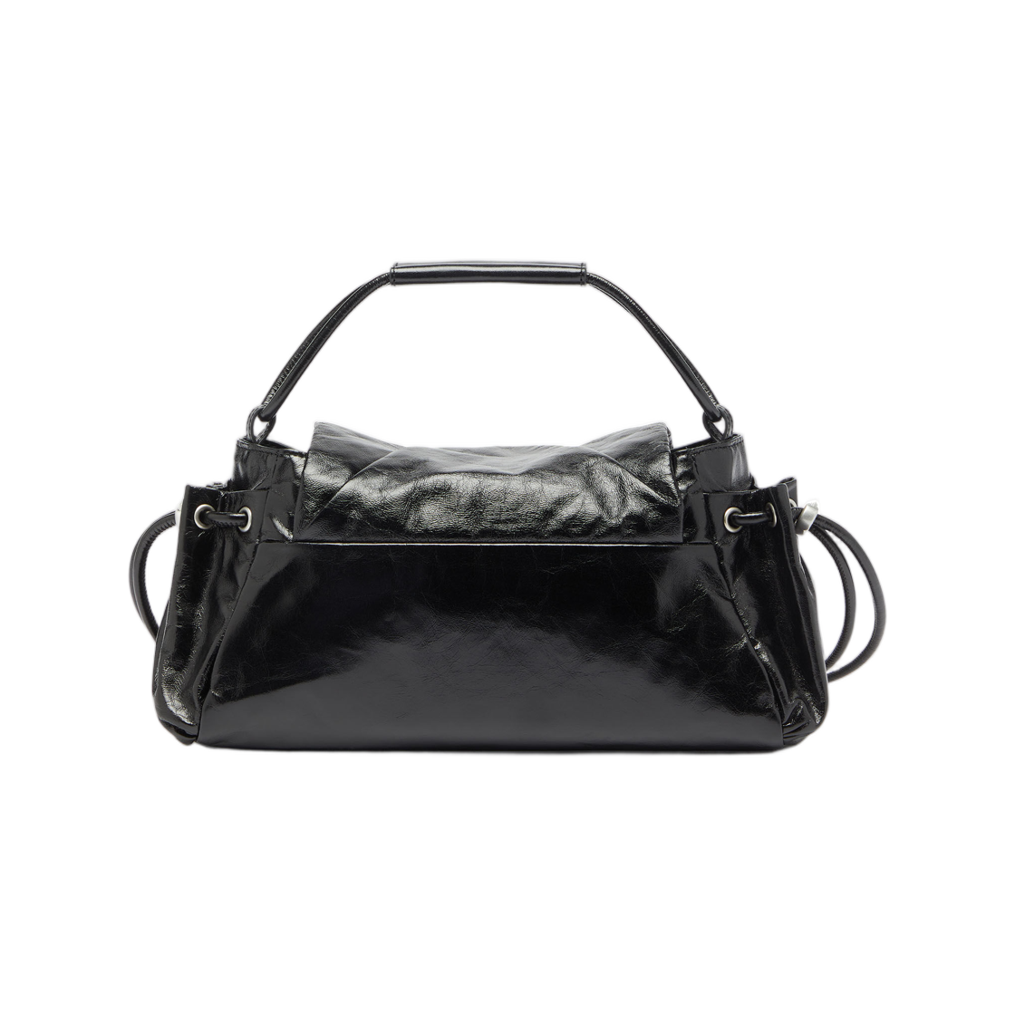 디젤 스크런치-D 탑 핸들 백 샤이니 링클 레더 블랙(Diesel Scrunch-D Top-Handle Bag In Shiny Wrinkled Leather Black) - 2