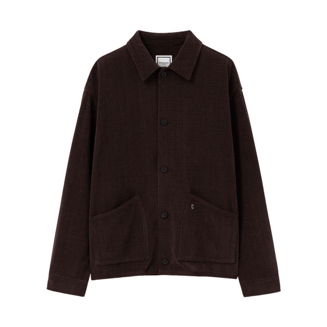 W263SH19780D Wooyoungmi Pattern Ribbed Shirt Brown - 26FW