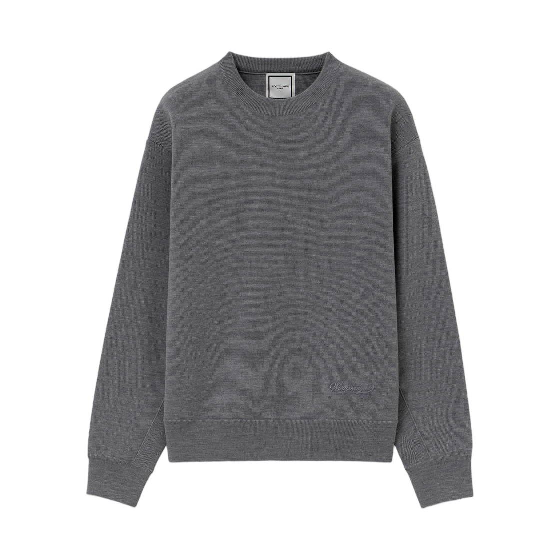 W261KN01502G Wooyoungmi Round Neck Wool Sweater Grey - 26SS