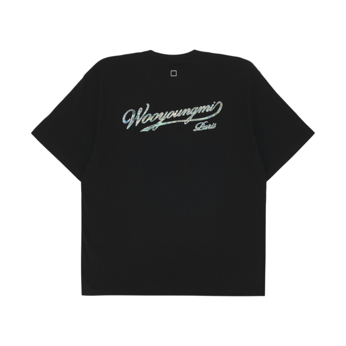 W261TS08708B Wooyoungmi Lettering Back Logo T-Shirt Black - 26SS